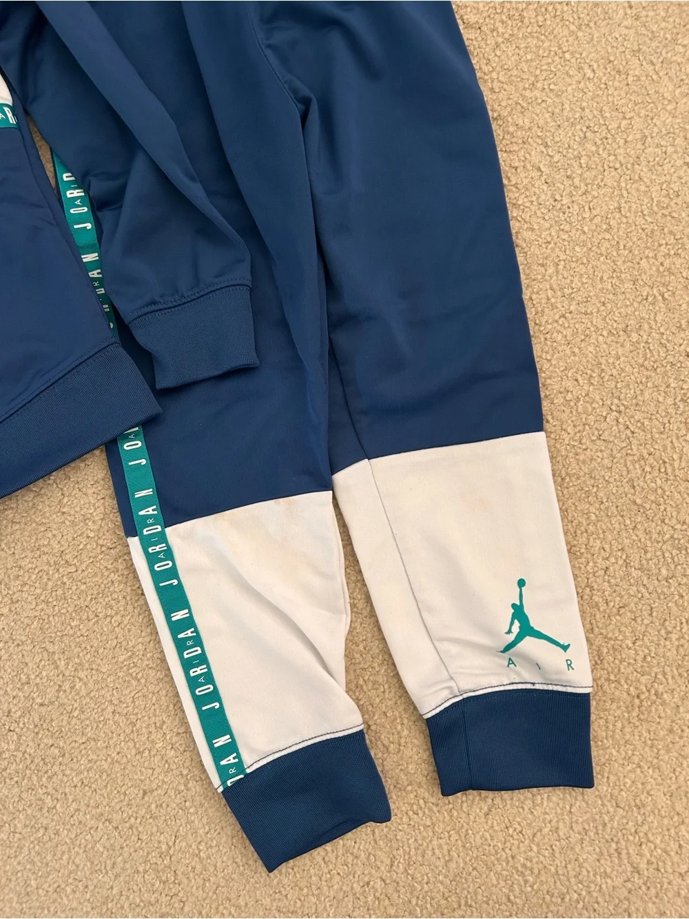 Jordan Navy, Teal & White Kids Track Sweatpants Set